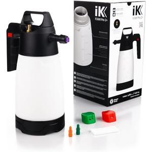 Goizper Group iK Sprayers - Foam Pro 2+ (Plus) Sprayer - Pump Spray Foamer with Schrader Valve - Professional Car Wash & Detailing, Dry/Wet Foam, Pressure Release Safety Valve, PVC Hoses (1.25 Liters)