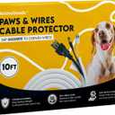 Cord Cover For Pets (White, 10ft) - Durable PET Cable Protector for Dogs, Cats, and Other Pets - Critter Cord - Cord Protectors from Pets No Chew, Keep Cats from Chewing Cords - Puppy Proof Cord Cover
