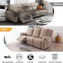 Genina Recliner Cover Stretch Couch Covers, Sofa slipcover for Reclining Couch Thick Jacquard Furniture Protector Washable (Taupe, 3 Seat)