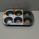 GoodCook Everyday Nonstick Steel Jumbo Texas Muffin Pan, 6-cup, Gray