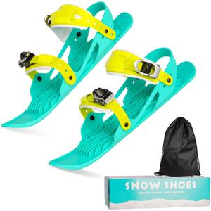 Mini Short Ski Skates for Snow, 2026 Upgraded Skis for Winter Shoes Short Snowskates Snowblades Skiboards, Adjustable Short Mini Ski Skates for Snow Winter Sport