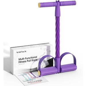 Pedal Resistance Band with Handle,6-Tubes Elastic Pull Rope Fitness Foot Pedal Resistance Bands for Women Girls Bestie Yoga Pilates Exercise Legs Calves Waist Arms Abdomen (purple)