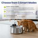 PawsPik Stainless Steel Battery-Operated Dog & Cat Water Fountain, 4-L | Cordless Pet Fountain with Faucet-Style Flow, Automatic Water Dispenser for Cats Indoor, Motion Sensor, 3 Flow Modes