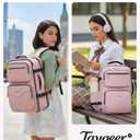 Taygeer 18 x 14 x 8 Inches Personal Item Bag, Travel Personal Item Bag with Water Bottle Pocket & Shoe Pouch, TSA Approved Under Seat Carry on Backpack Fits 15.6 inch Laptop for Women Airplanes, Pink