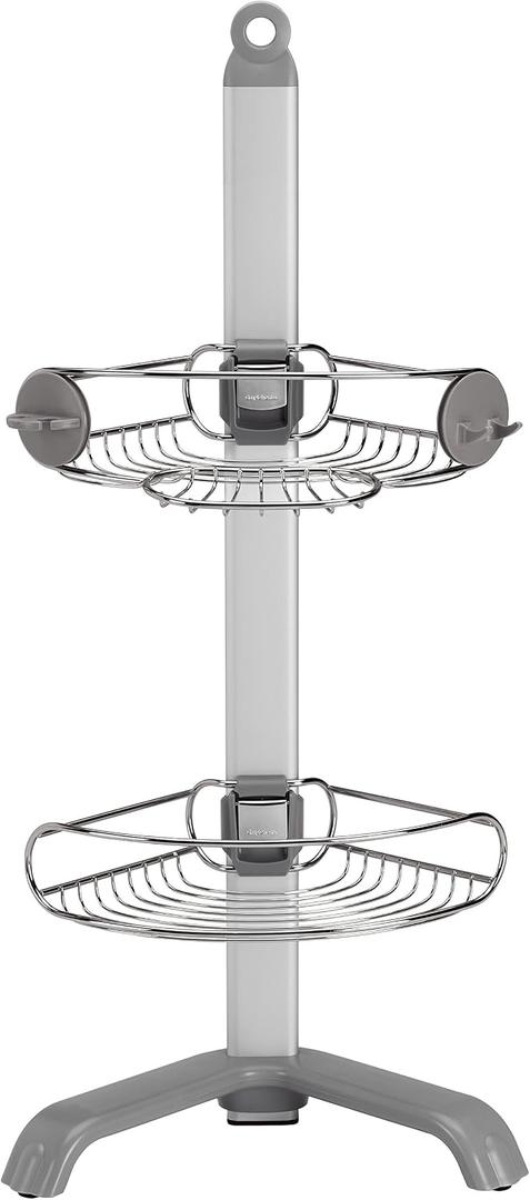 simplehuman Corner Shower Caddy, Stainless Steel and Anodized Aluminum