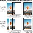 JCJMY 16x24 Picture Frame with Mat for Poster Photo and 40x60 cm Canvas, Display 14x20 with Mat or 16 x 24 without, Wood 16 by 24 Wall Gallery Poster Photo Frame, Black