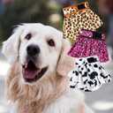wegreeco Dog Diapers Female (3 Pack), Highly Absorbent Puppy Doggie Dog Diapers for Female Dogs Period, Washable Doggy Diapers for Dogs in Heat, Small Medium Large Size (Cow Pattern, Small)