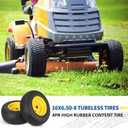 GICOOL 16x6.50-8 Tubeless Tire and Wheel, 16x6.5-8 Lawn Mower Tires, 3"-4.5" Offset Hub, 3/4" or 5/8" Bearing, Universal Fit Riding Mower and Garden Tractor Front Wheel, 4 Ply, S-Turf Pattern, 2 Pack