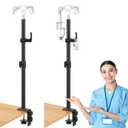 Nuanchu 2 Pcs Table IV Pole, Portable IV Poles for Travel with 4 Hook, Adjustable IV Pole Stand Foldable Feeding Tube Holder for Wheelchairs Beds Home Care Travel Hospitals Nursing Clinics Home Care