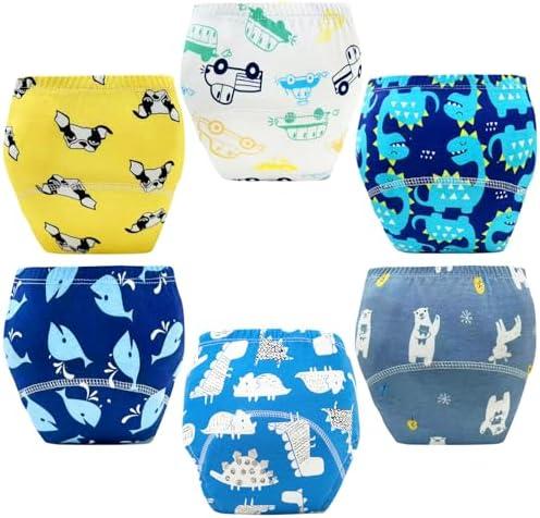 Upairy Training Pants for Girls Boys,Toddler Potty Training Underwear,Leakproof Reusable Kid Confident Panties,Children's Potty Underwear 100% Cotton (6PCS,L)