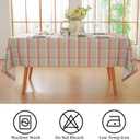 Alsoo Easter Checkered Tablecloth Rectangle 60"x 75", Cotton Linen Spring Outdoor Gingham Table Cloth Washable Wrinkle Free, Buffalo Plaid Table Cover for Party Kitchen Dining Room, Colorful Purple