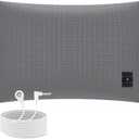 Grounding Pillowcase - 90% Organic Cotton 10% Silver Fiber, Anti-Static for Better Sleep & Pain Relief, Soft Earthing Pillow Cover (Queen, 20 * 30, Gray)