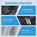 2 x VEGARD Wall Mounted Non Oscillating Fan Cover, Heavy-Duty 600D Oxford Cloth Waterproof & Dustproof for Industrial Indoor Outdoor Fans,Black, (Cover Only)