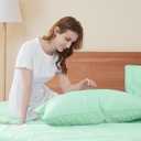Sunflower Queen Pillowcases Set of 2, 100% Cotton Queen Pillow Cases 2, 20×30 inches Zephyr Green, Soft and Breathable