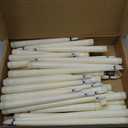 Rossesay 48 Pcs Flameless LED Taper Candles Battery Operated Candles 4 Sizes of 8.5'', 9.65'', 10.83'', 12.8'' Flameless Candlesticks Flickering for Halloween Christmas Church Wedding(Ivory)