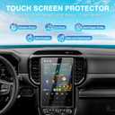 Karltys [Upgrade 2 Pack Screen Protector for 2024 2025 2026 Ford Ranger (XLT Optional/LARIAT/Raptor) 12-Inch [No Glare & Fingerprint] for Touchscreen Navigation Protective Film Tempered Glass