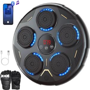 Music Boxing Machine, Boxing Machine Wall Mounted Music with Gloves, Smart Bluetooth Boxing Equipment, Boxing Music Workout Machine