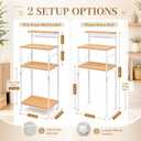 Steel 4 Tier Mini Fridge Stand Bakers Rack, Refrigerator Shelf, 22.44 x 15.75 x 58.46 inches