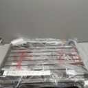 Cumbor 29.243" Baby Gate for Stairs, Wall-Mounted (Drill Required), Expandable No Bottom Bar Dog Gate, Auto Close Extra Wide Walk Thru, Pet & Toddler Proof Gate, Top & Bottom of Stairways (Brown)