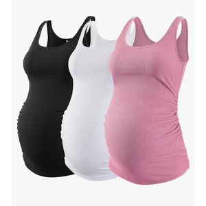 Ekouaer 3 Pack Women Maternity Tank Tops Ruch Side Basic Shirts Summer Postpartum Tops Sleeveless Pregnancy Workout Clothes, XL Ekouaer 3 Pack Women Maternity Tank Tops Ruch Side Basic Shirts Summer Postpartum Tops Sleeveless Pregnancy Workout Clothes, XL