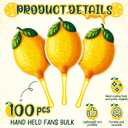 Novabright 100 Pcs Lemon Party Favors Lemon Hand Fans Wedding Bridal Shower