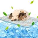 NWK Pet Cooling Mat -27.5’’ X 20’’ Ice Silk Cooling Mat for Dogs & Cats Portable & Washable Pet Cooling Blanket, Car Seats, Beds for Summer (Blue Toy, Medium)