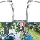 WSays 14" Rise Ape Hangers HandleBar 1-1/4" Diameter Compatible with Harley Sportster XL 883 1200 Softail Dyna Road King 1994-2022 and Road Glide 1998-2013 Model, Chrome