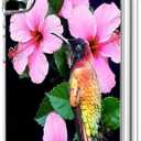 Galaxy S22 Case, Hummingbirds Pink Flowers Drop Protection Shockproof Case TPU Full Body Protective Scratch-Resistant Cover for Samsung Galaxy S22