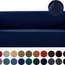 Joccun Stretch Couch Cover Slipcovers, 1-Piece Sofa Covers for 3 Cushion Couch Spandex Jacquard Washable Furniture Protector Cover for Living Room,Kids,Pets(Sofa,Navy) Large