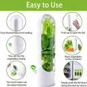 3 Pack Herb Saver for Refrigerator Fresh Herb Keeper with Removable Silicone Drain Plug Vegetable Preservation Storage Container for Cilantro Mint Basil Extends Freshness Up to 2-3 Weeks