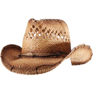 Straw Cowboy Cowgirl Hats for Women Men Summer Beach Sun Hat Panama Wide Brim Western (Medium, Tea Stain - Handmade Lines)