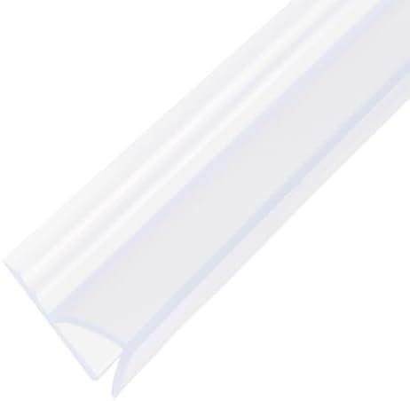 uxcell Shower Door Side Seal, WidenH-Type Shower Door Sweep for 1/4" Glass 86.5" Long Silicone Frameless Glass Door Seal Strip, Stop Shower Leaks, Clear