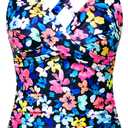 Women Underwire Tankini Top Only - Twist Front V Neck Bathing Suit Swim Top Tummy Control Cross Swimsuit 2026 (L)