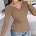 CHICME Long Sleeve Shirts for Women size M color Beige