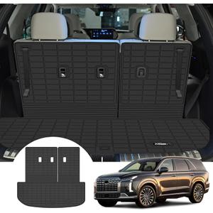 Trunk Mat & Backrest Mat for 2020-2025 Hyundai Palisade Cargo Mat Liner All Weather TPE Protector Back Seat Cover 3rd Row for 2020 2021 2022 2023 2024 2025 Hyundai Palisade Accessories (trunk mats for 2020-2024 Hyundai Palisade)