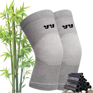Bamboo Knee Compression Sleeve - Bamboo Knee Sleeves for Men Women - Anti-Slip Compression Knee Sleeve - Elastic Sport Warm Knee Brace (Gray, XX-Large)