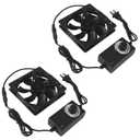 2PCS Blower Cooling Fan 120x25mm 110V 220V AC Powered Cooling Fan Dual-Ball Bearings 3 to 12V Speed Controller Fan for Receiver DVR Compatible with PlayStation Xbox Component