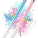 2PCS Stylus Pens for Touch Screens, Stylus Pen for iPhone/iPad/Tablet Android/Microsoft Surface, Compatible with All Touch Screens(White Pink/White Blue) (B-White Pink/White Blue)