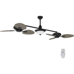 Ovlaim 86 inch Large Double Ceiling Fan with Lights Remote Control, Dimmable Indoor Dual Ceiling Fan for Living Room Patio, Oil-rubbed