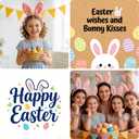 Easter Gifts for Girls, Adjustable Bunny and Egg Cross Charms Bangle,Easter Basket Stuffers Religious Jewelry Gifts with Greeting Card for Girls Teens Kids Women Christian