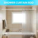 MEXAU White Shower Curtain Rod 41-126 Inches (4-10 ft), Tension Curtain Rods No Drilling,Heavy Duty Tension Rod for Windows, Living Room, Bathroom, Bedroom, Outdoor Curtain Rod