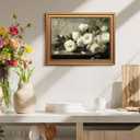 Vintage Gold Framed Floral Wall Art Flower Painting Bathroom Decor 16×24 In