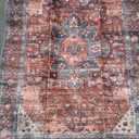 Moynesa Ultra-Thin Washable Oriental Area Rug - 120x34 Non-Slip Laundry Room Rug, Non-Shedding Stain Resistance Low Pile Kitchen Mat Indoor Throw Carpet for Fall Decor Bathroom, Brown/Multi