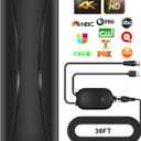 2800+ Miles TV Antenna Indoor, 360 Reception Digital Antenna for Smart TV and Old TVs, HD Antenna for Local Channels with Amplifier Signal Booster Support 4K 8K 1080p -38ft Thick Coaxial Cable (Black)