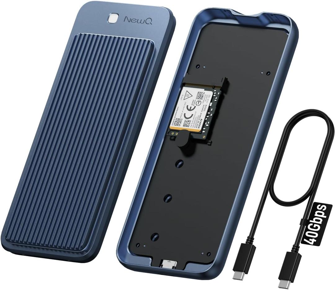 Enhanced USB4 M.2 NVMe PCIe SSD Enclosure - 40Gbps Ultra-Fast Transfer, Tool-Free Setup, Dual-Sided Cooling, with PCIe4.0 256GB SSD