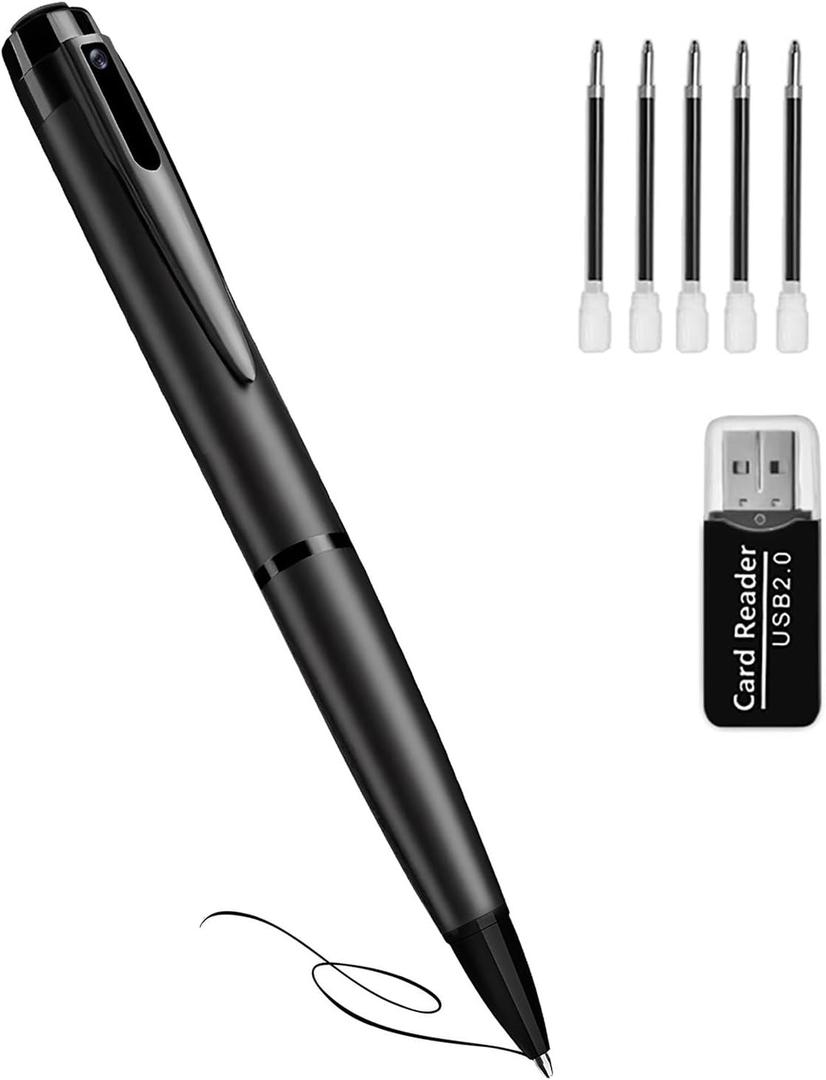 XISRU Portable Pen Camera HD Video Recorder, Compact Body Cam with Motion Detection, No WiFi, No SD Card Included