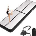 KIKILIVE Inflatable Gymnastics Tumbling Mat 6.6ft*3.3ft*4in Black