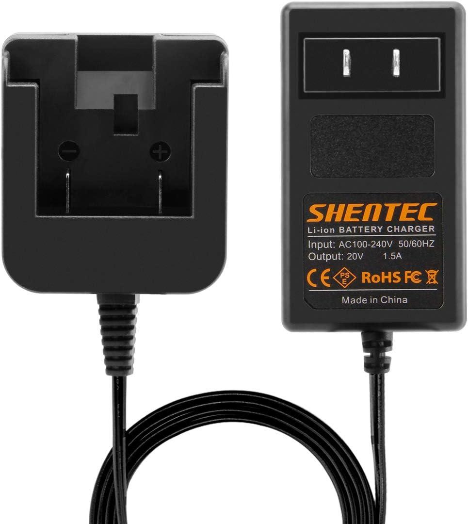 Shentec 20V Lithium Charger Compatible with Dewalt DCB205 DCB206 DCB207 DCB204 DCB203 DCB201 DCB200 DCB180 DCB181 DCB182 DCB183 DCB184 DCB205-2 Slide-in Style Battery (Not for Ni-MH/Ni-CdBattery)