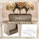 Dandat 2 Set Wooden Centerpiece Box for Wedding Table Decor 10 Inch Rustic Wood Planter Box with Removable Plastic Liner Farmhouse Flower Boxes for Party, Wedding, Baby Shower, Home Garden Decor