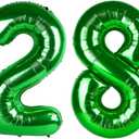 4 x 40 Inch Birthday Balloons 28 Number Baloons for Happy Birthday Decorations Party Supplies, Dark Green Balloons for Celebration, Graduation, Photo Prop, (Mix Numbers 15, 20, 28, 40)